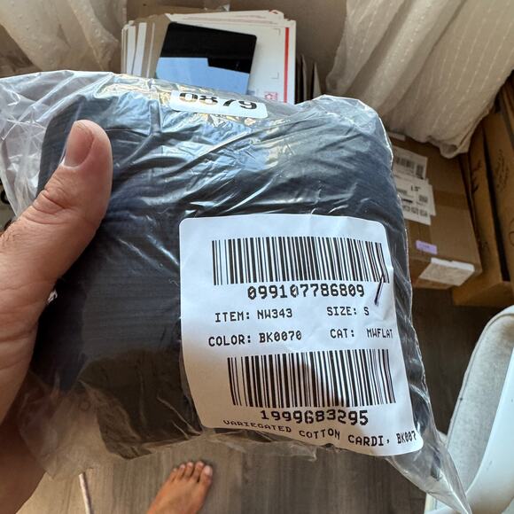 Madewell Flared-Sleeve Cardigan WMNS S Black Button Up Crew Neck Ribbed Stretch - Picture 7 of 7